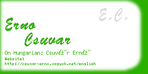 erno csuvar business card